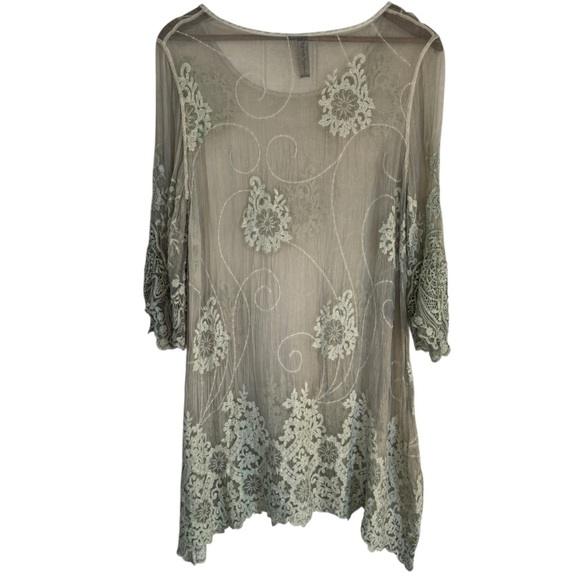 Hazel Embroidered Silk Dress Tunic Boho Woman’s Size Medium - Picture 3 of 9